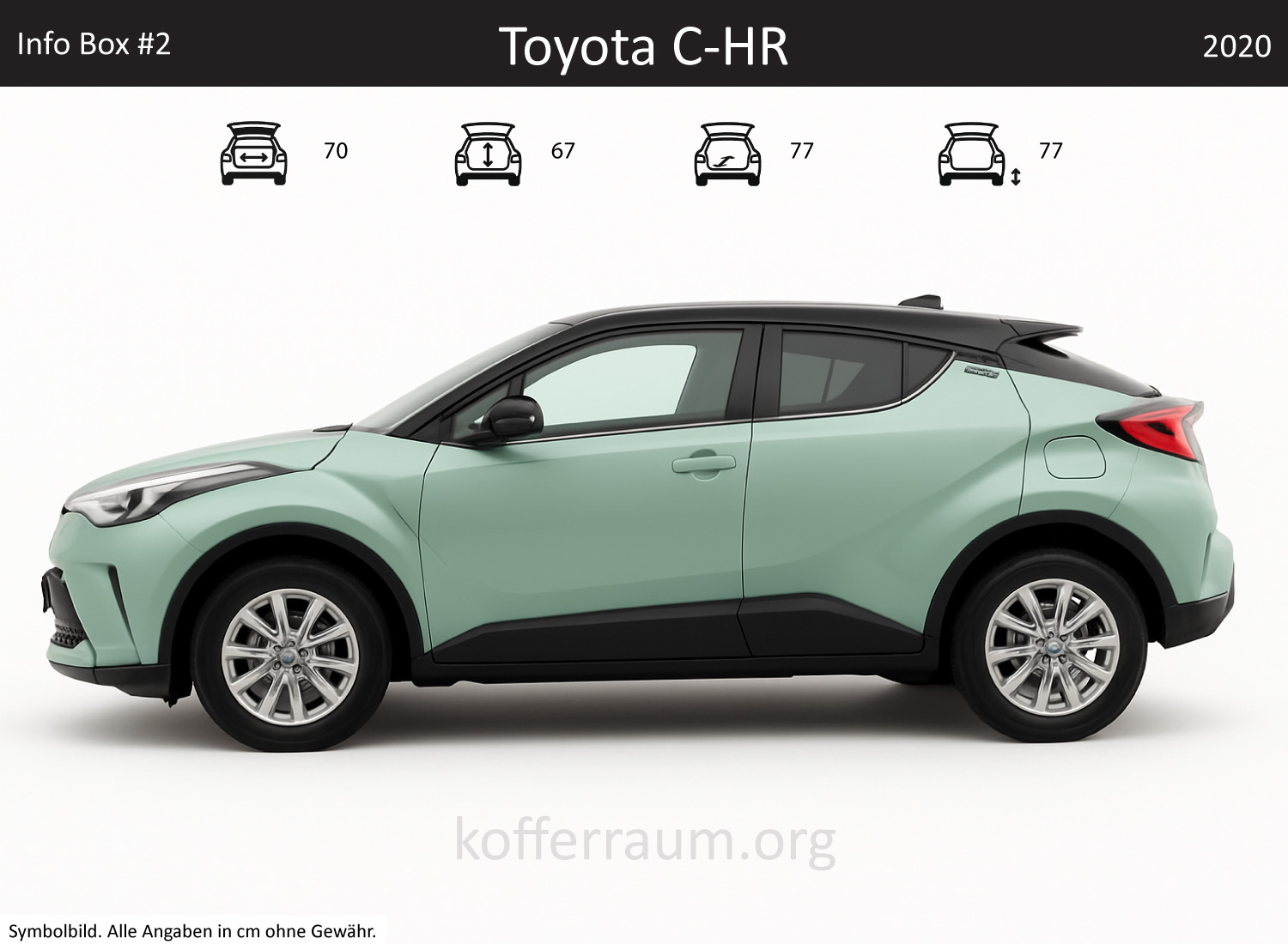 Toyota C-HR trunk dimensions – detail