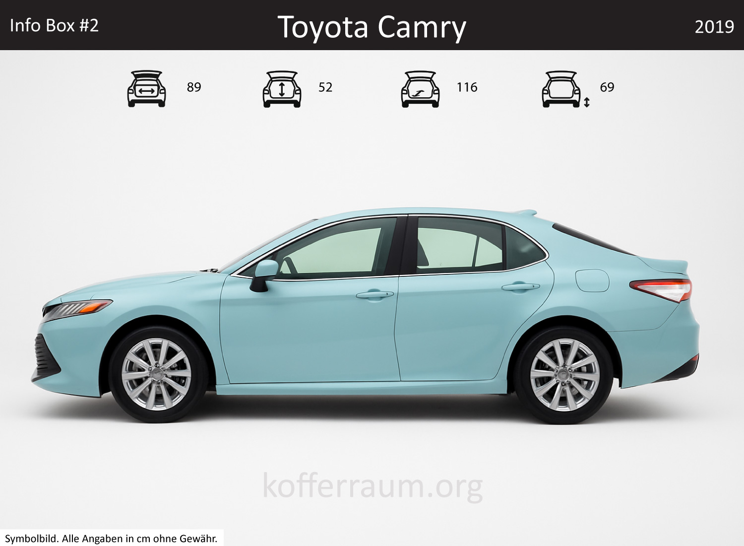 Toyota Camry trunk dimensions – detail