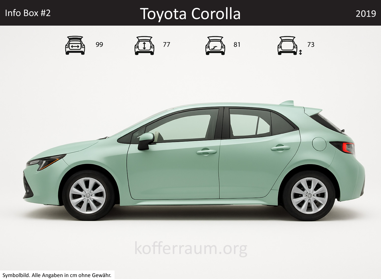 Toyota Corolla trunk dimensions – detail