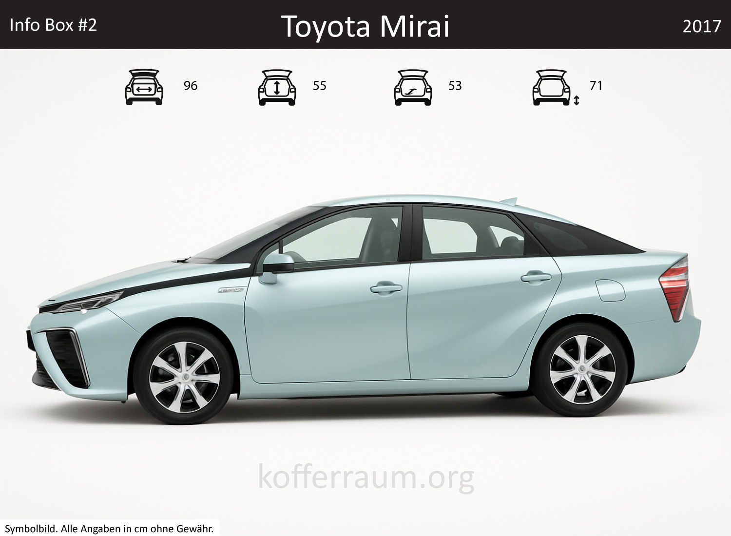 Toyota Mirai trunk dimensions – detail