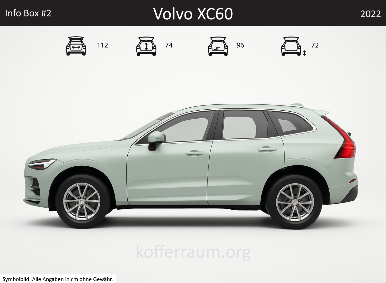 Volvo XC60 trunk dimensions – detail