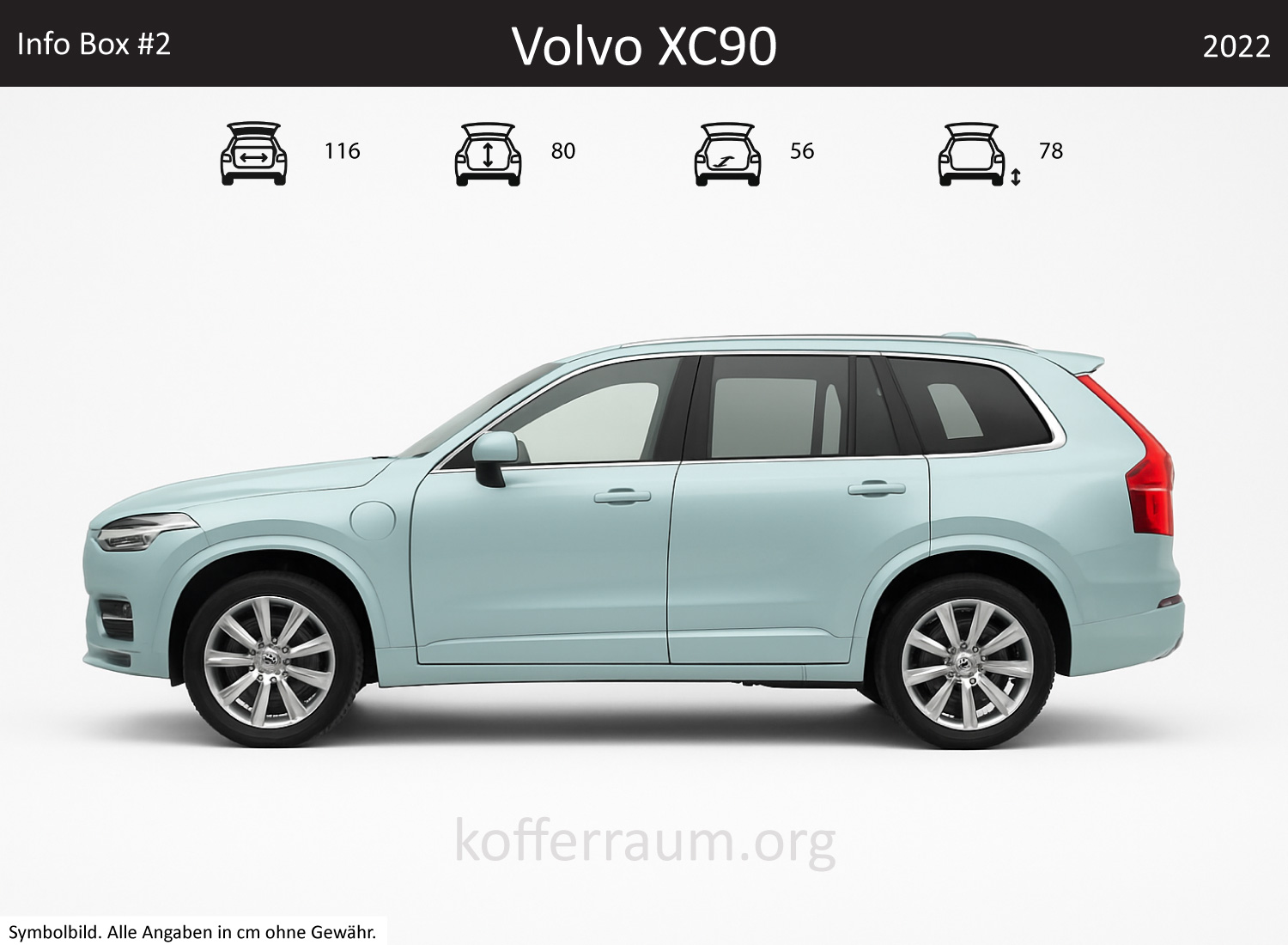 Volvo XC90 trunk dimensions – detail