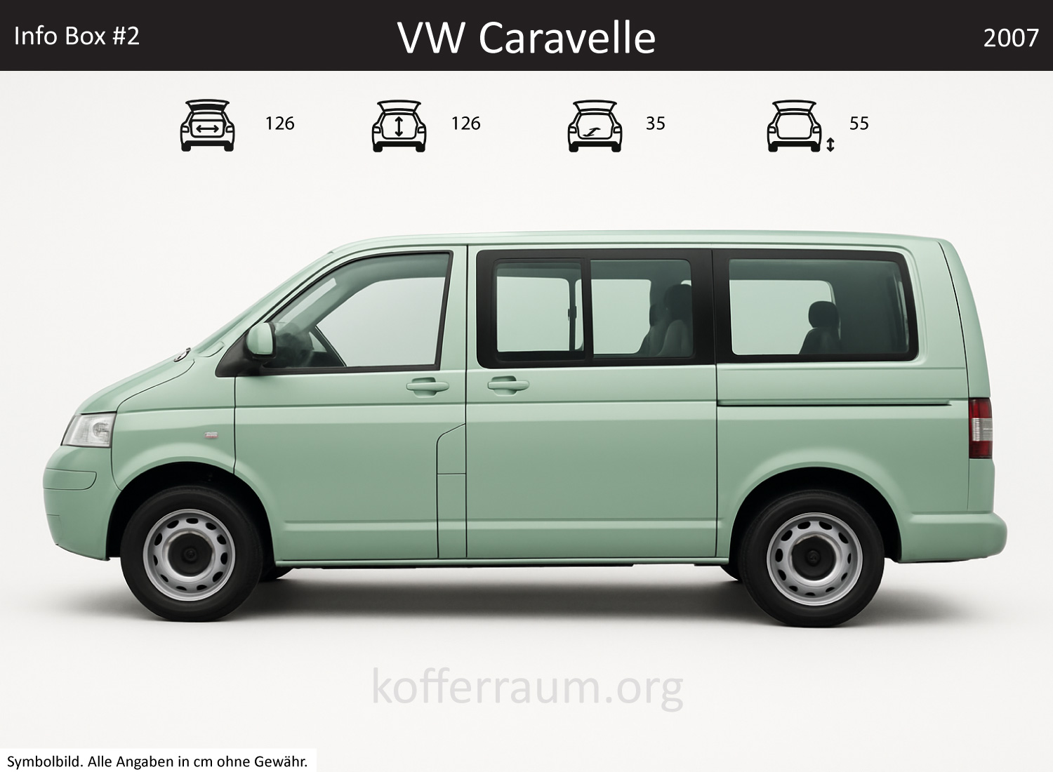 VW Caravelle trunk dimensions – detail