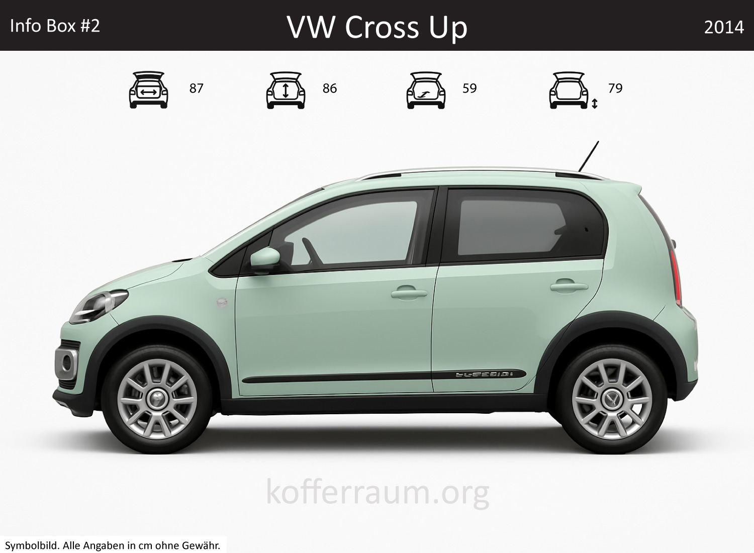 VW Cross Up trunk dimensions – detail