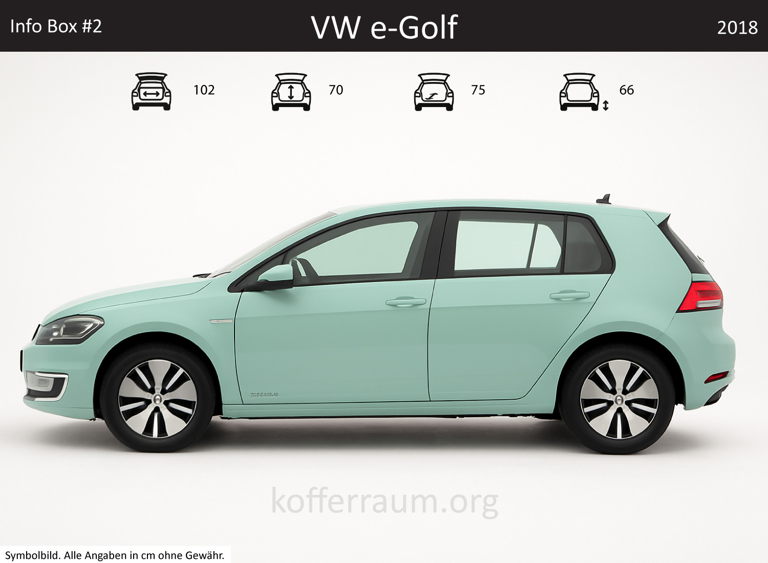 VW e-Golf trunk dimensions – detail