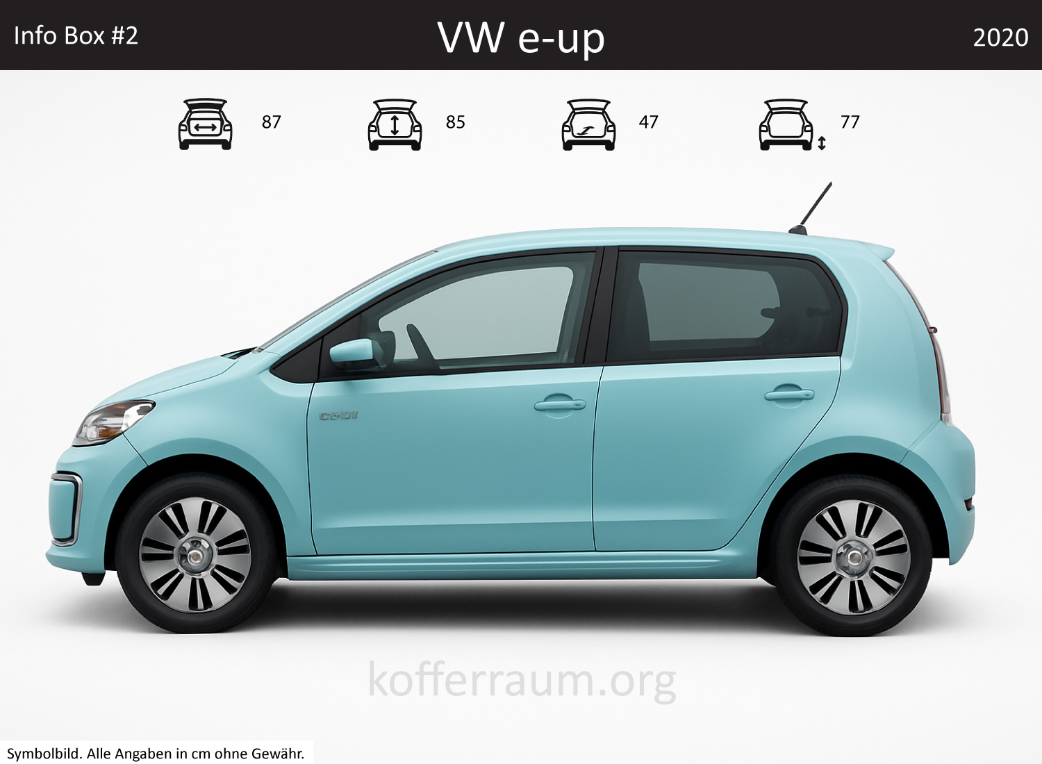 VW e-Up trunk dimensions – detail