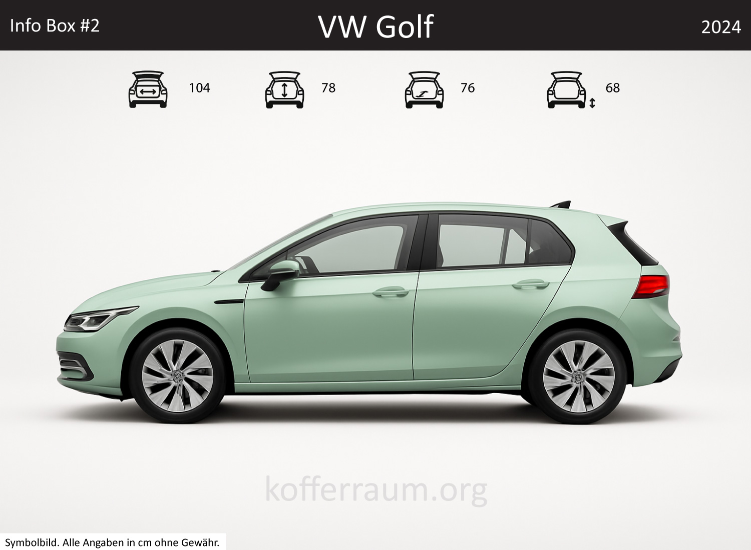 VW Golf trunk dimensions – detail