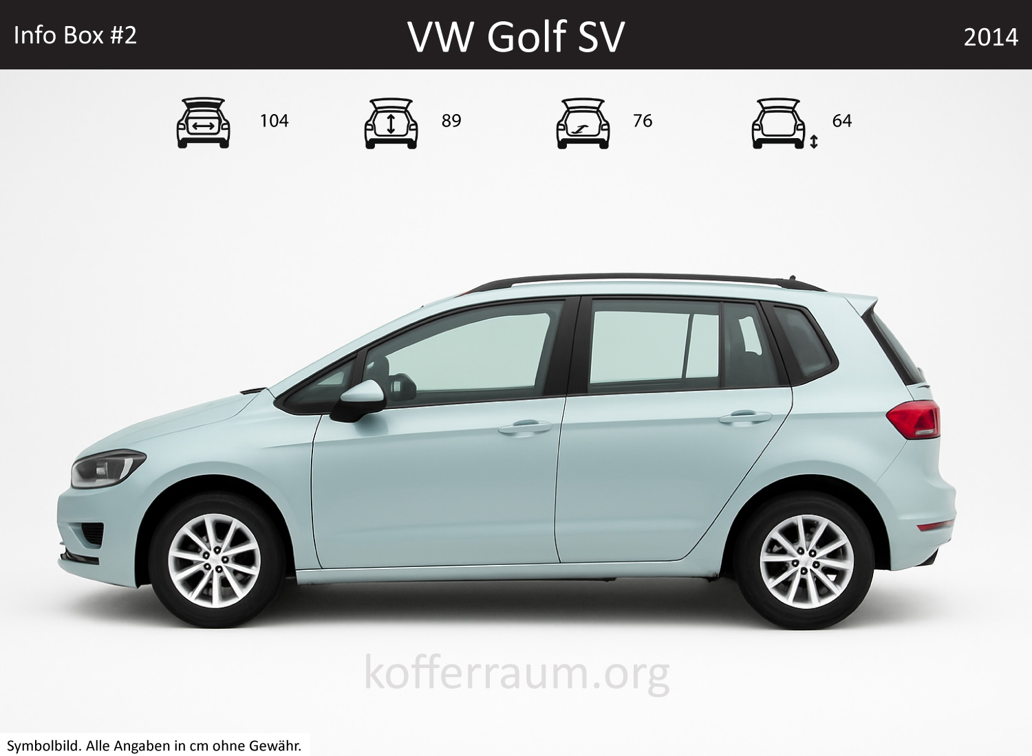 VW Golf SV trunk dimensions – detail