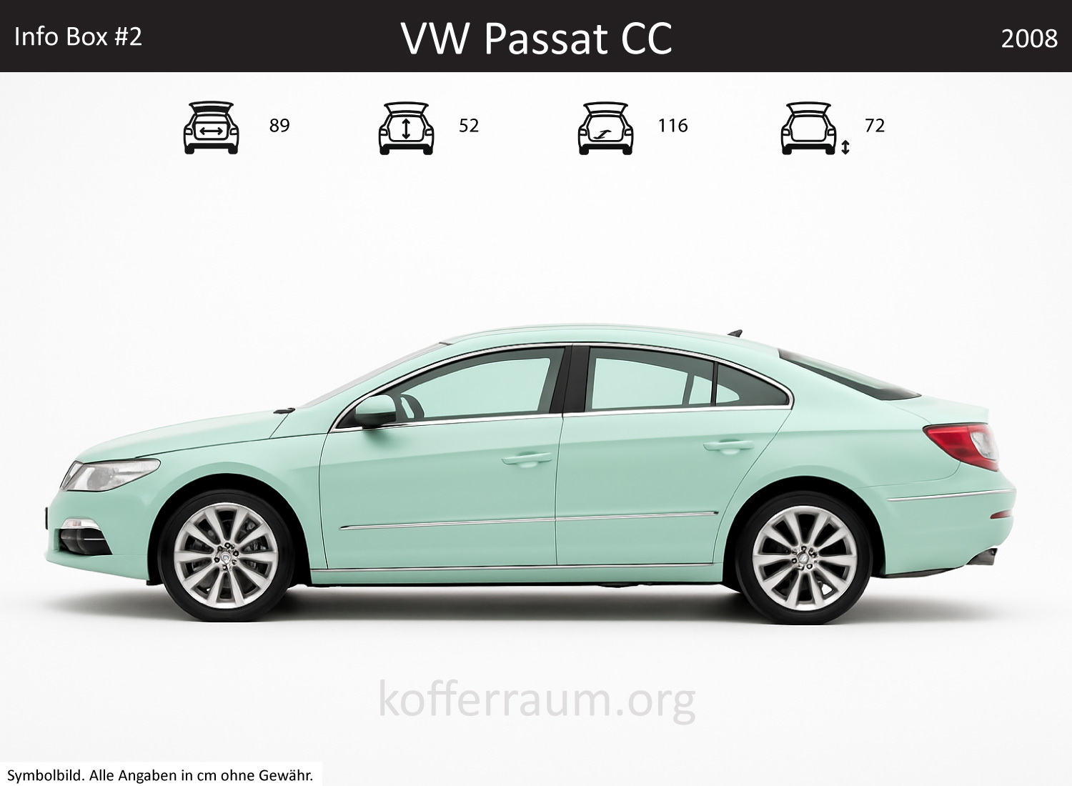 VW CC trunk dimensions – detail