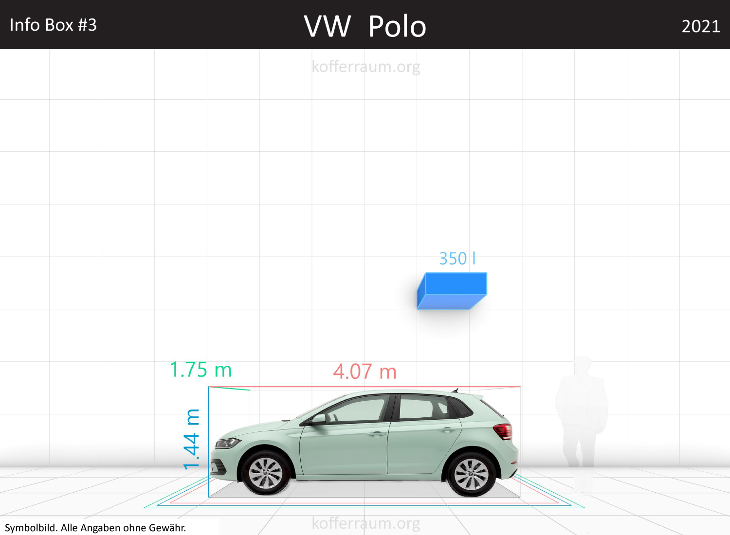 VW Polo trunk space volume