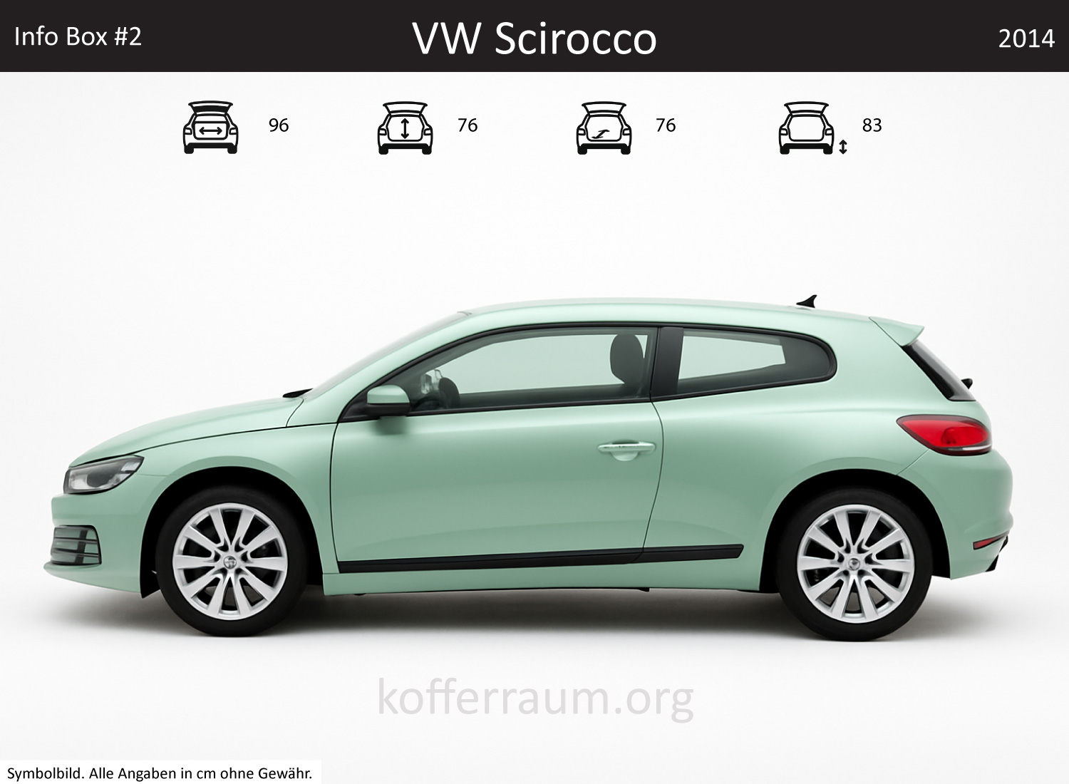 VW Scirocco trunk dimensions – detail