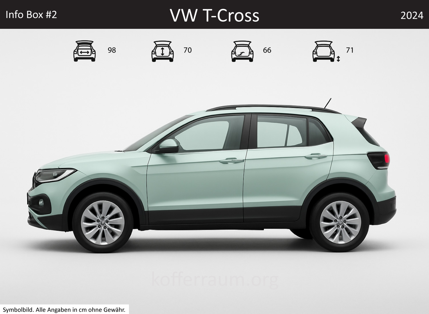 VW T-Cross trunk dimensions – detail