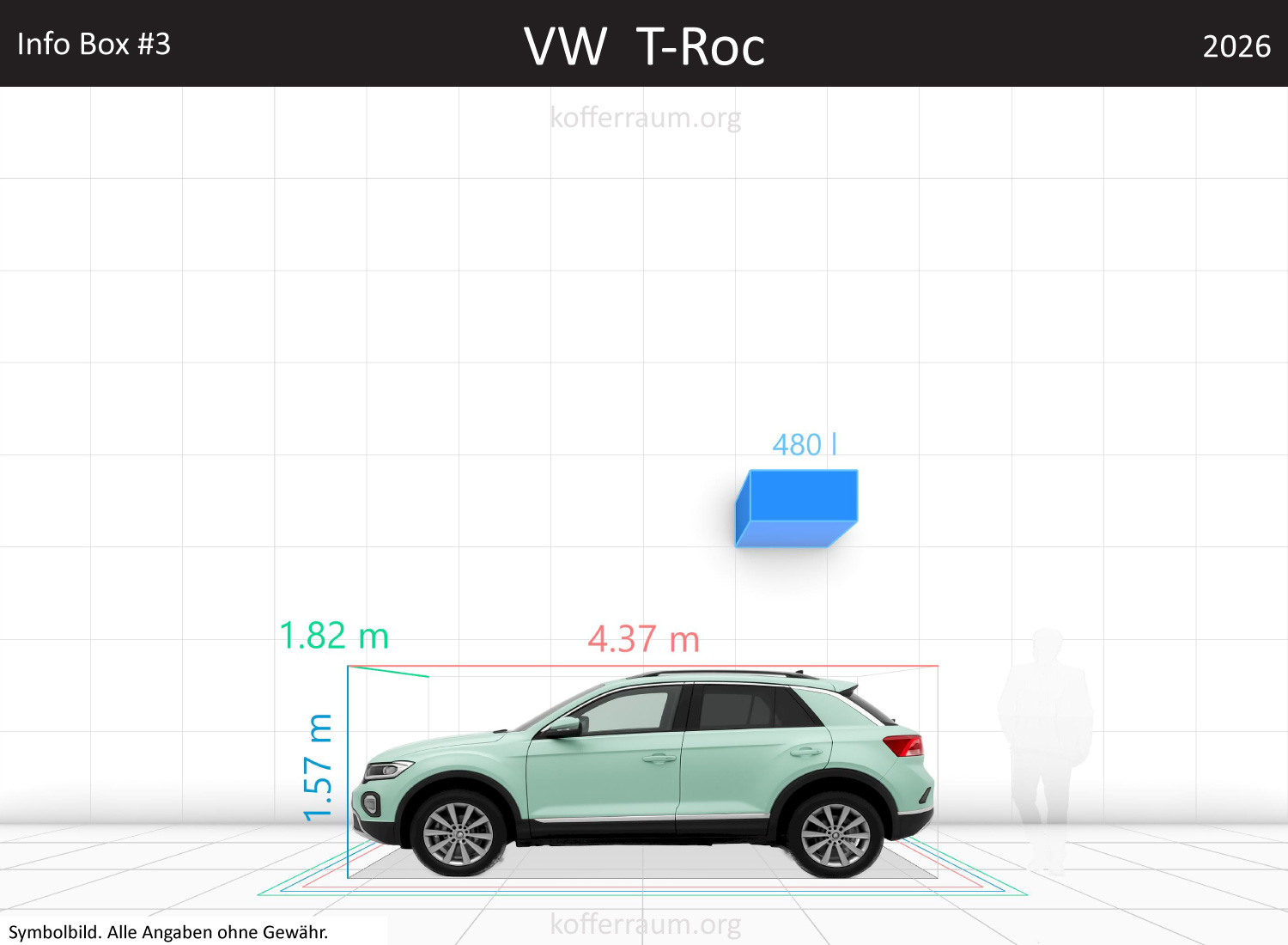 VW T-Roc trunk space volume