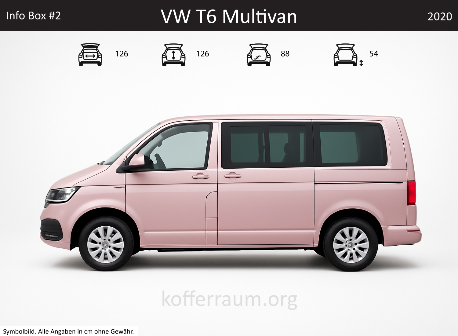 VW T6 Multivan trunk dimensions – detail