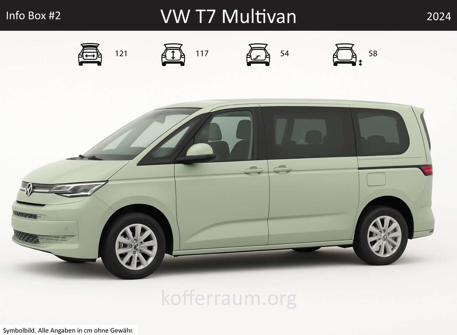 VW T7 Multivan trunk dimensions – detail