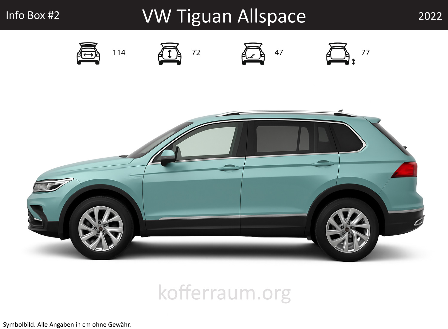 VW Tiguan Allspace trunk dimensions – detail