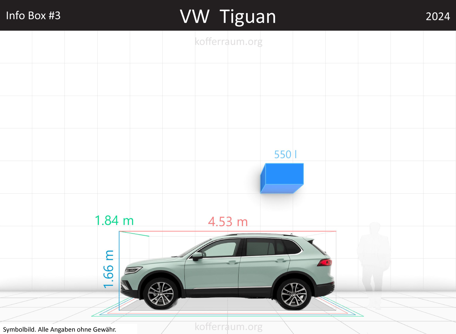VW Tiguan trunk space volume