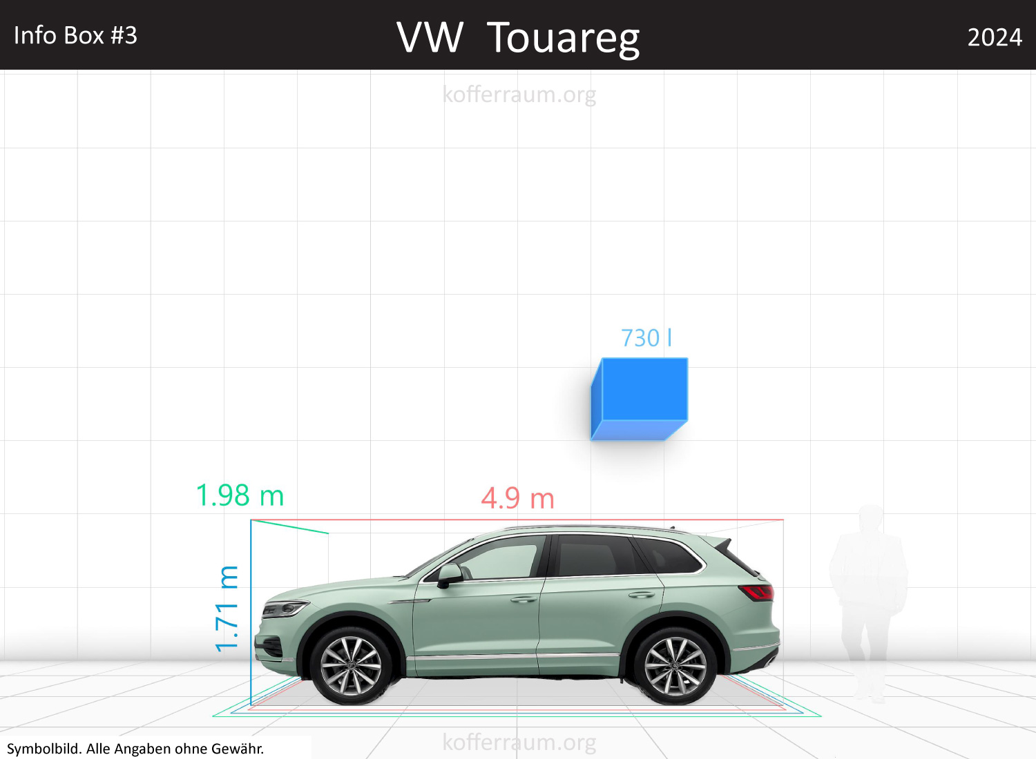 VW Touareg trunk space volume
