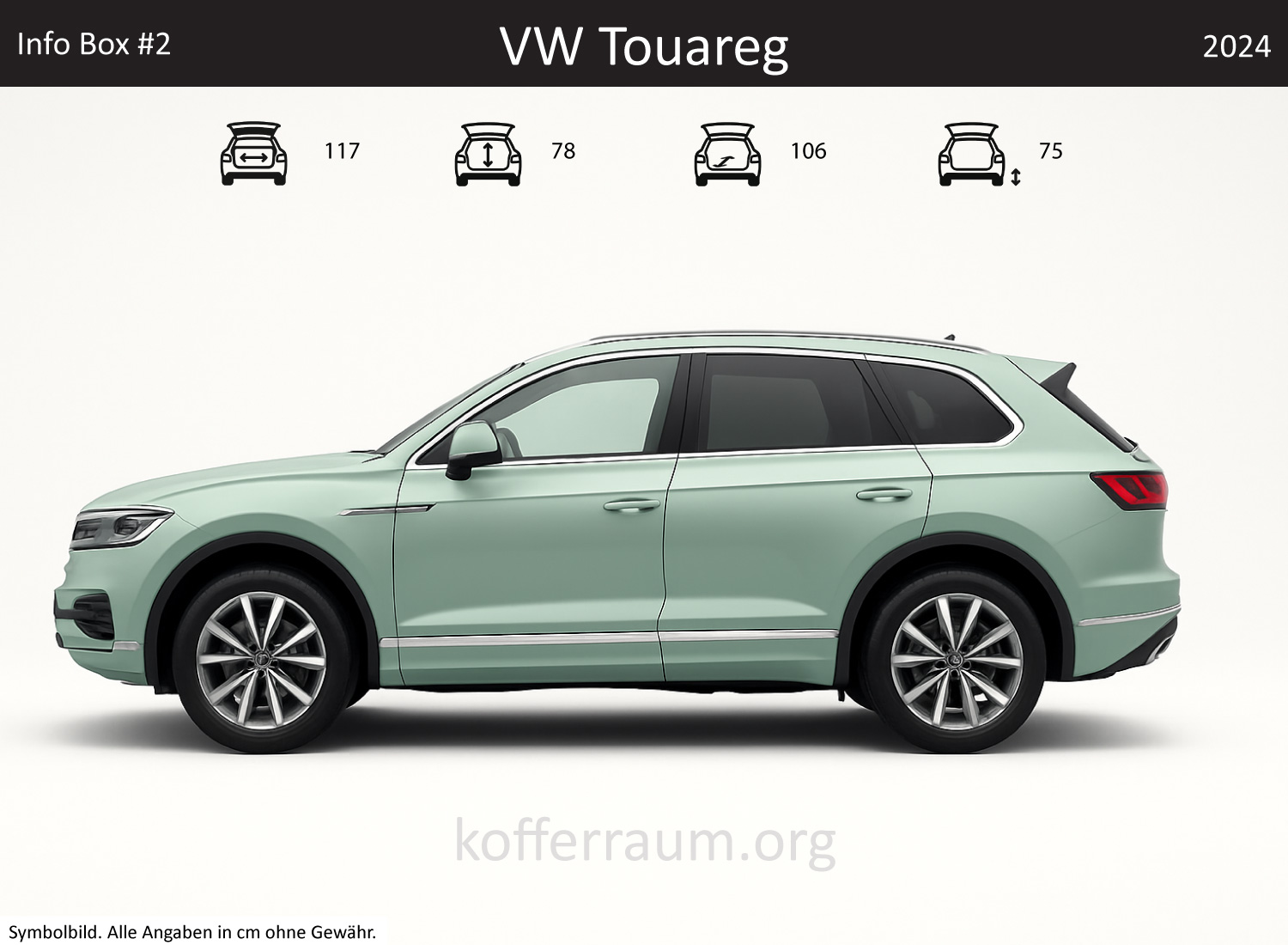VW Touareg trunk dimensions – detail