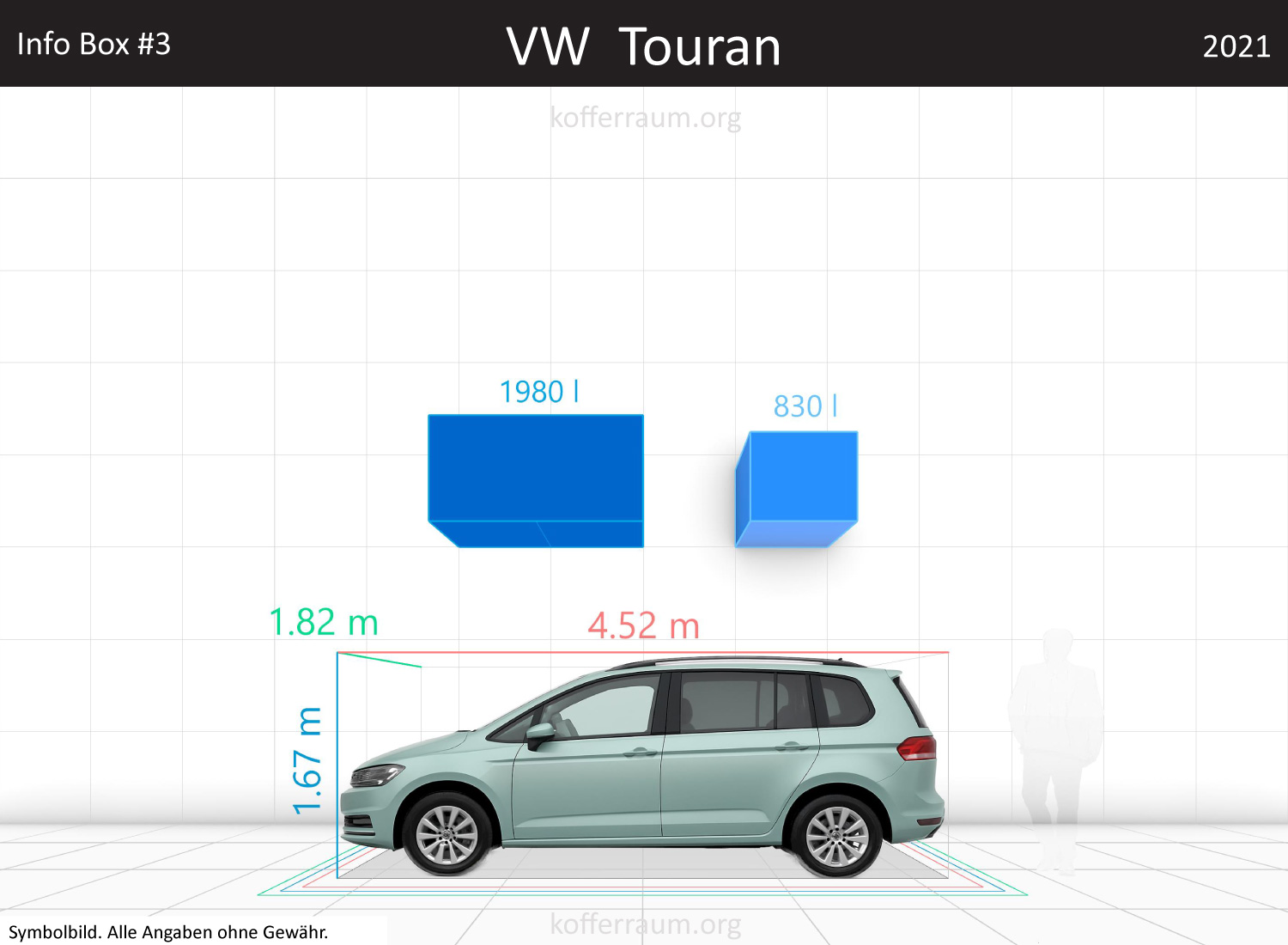 VW Touran trunk space volume