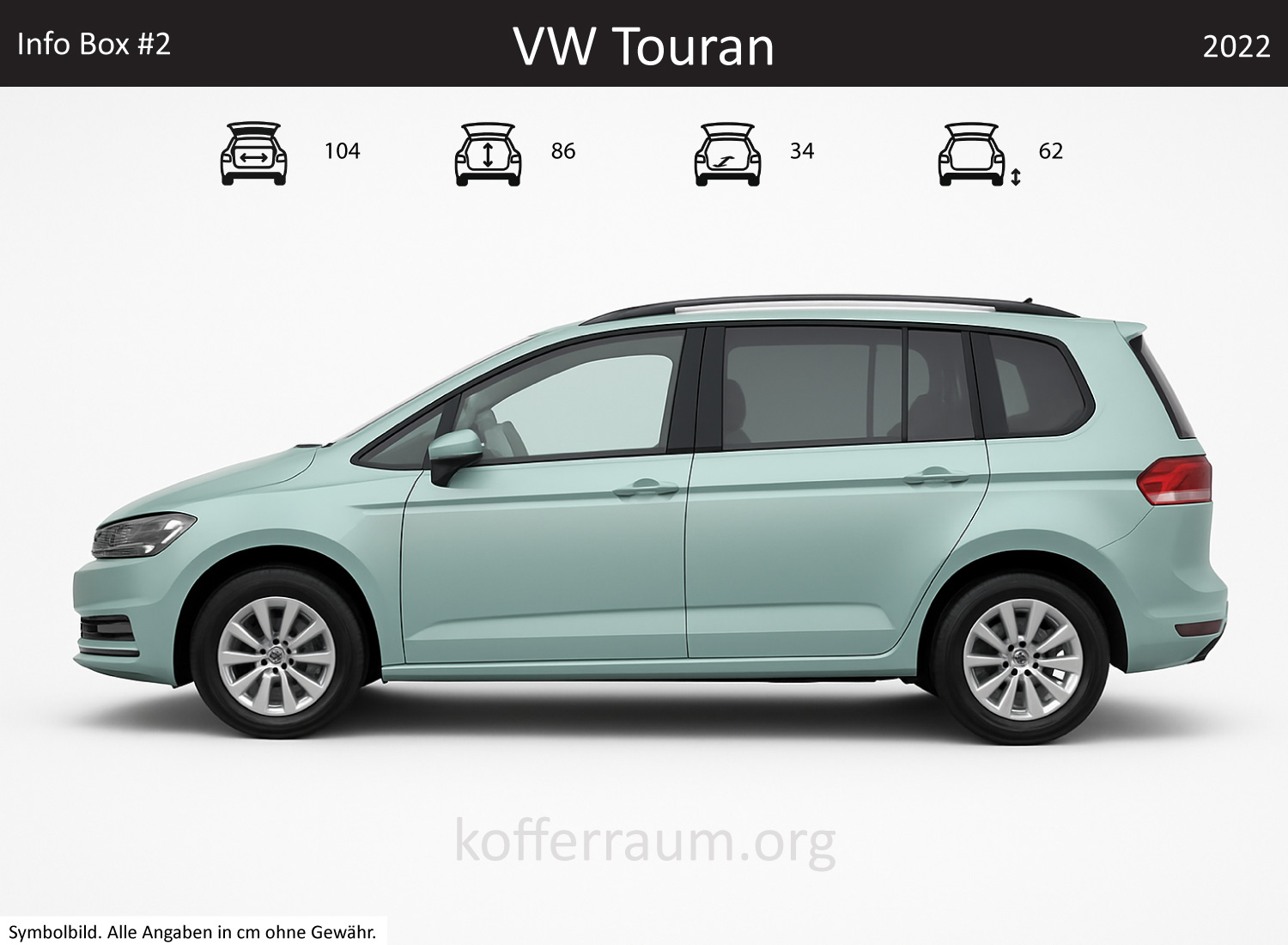 VW Touran trunk dimensions – detail