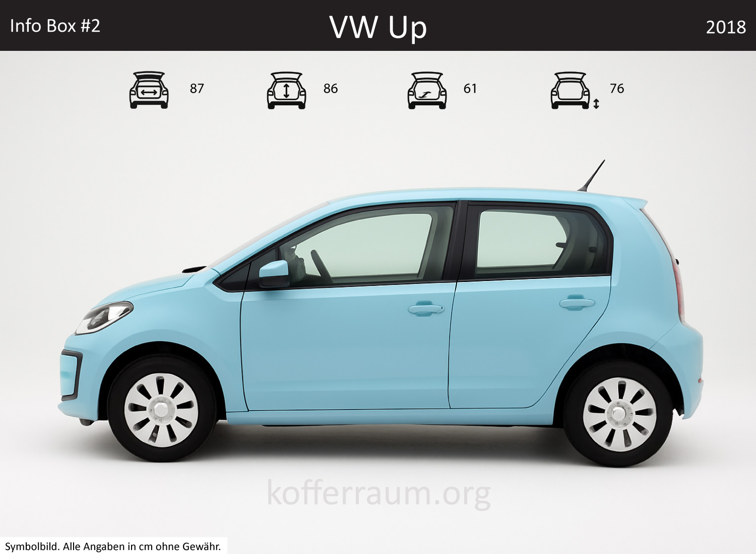 VW Up trunk dimensions – detail
