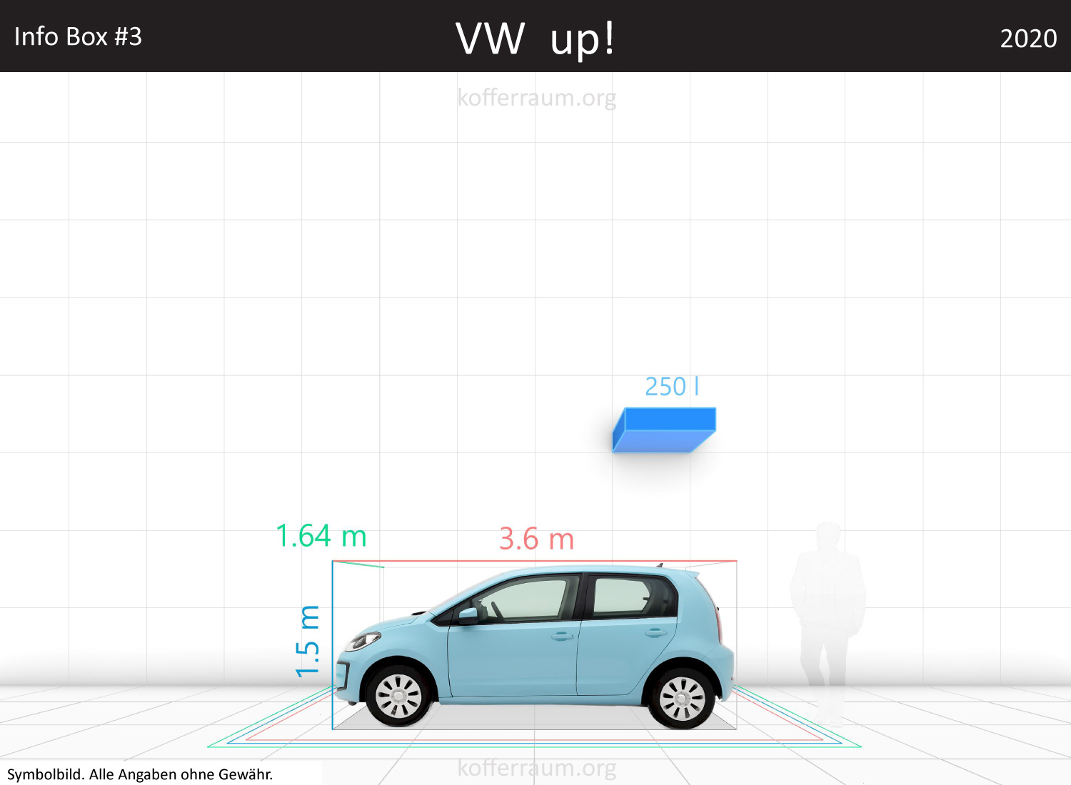 VW Up trunk space volume