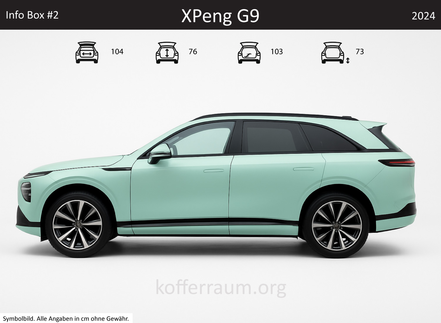 XPeng G9 trunk dimensions – detail